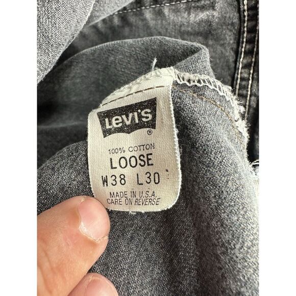 VINTAGE MENS LEVIS JEANS 545 LOOSE FIT‎ MADE IN USA 38x30 DENIM GOLD TAB  A10 - Picture 8 of 8